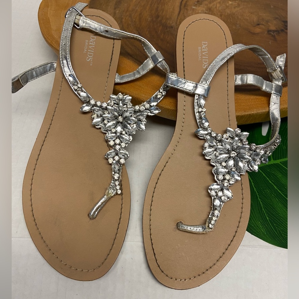 David’s Bridal Gemstone Blinged Bridal Wedding Sandals